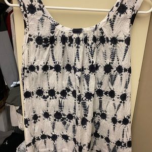 NWT WHIT Running Dot Porthole Tank Top- WHITE/NAVY